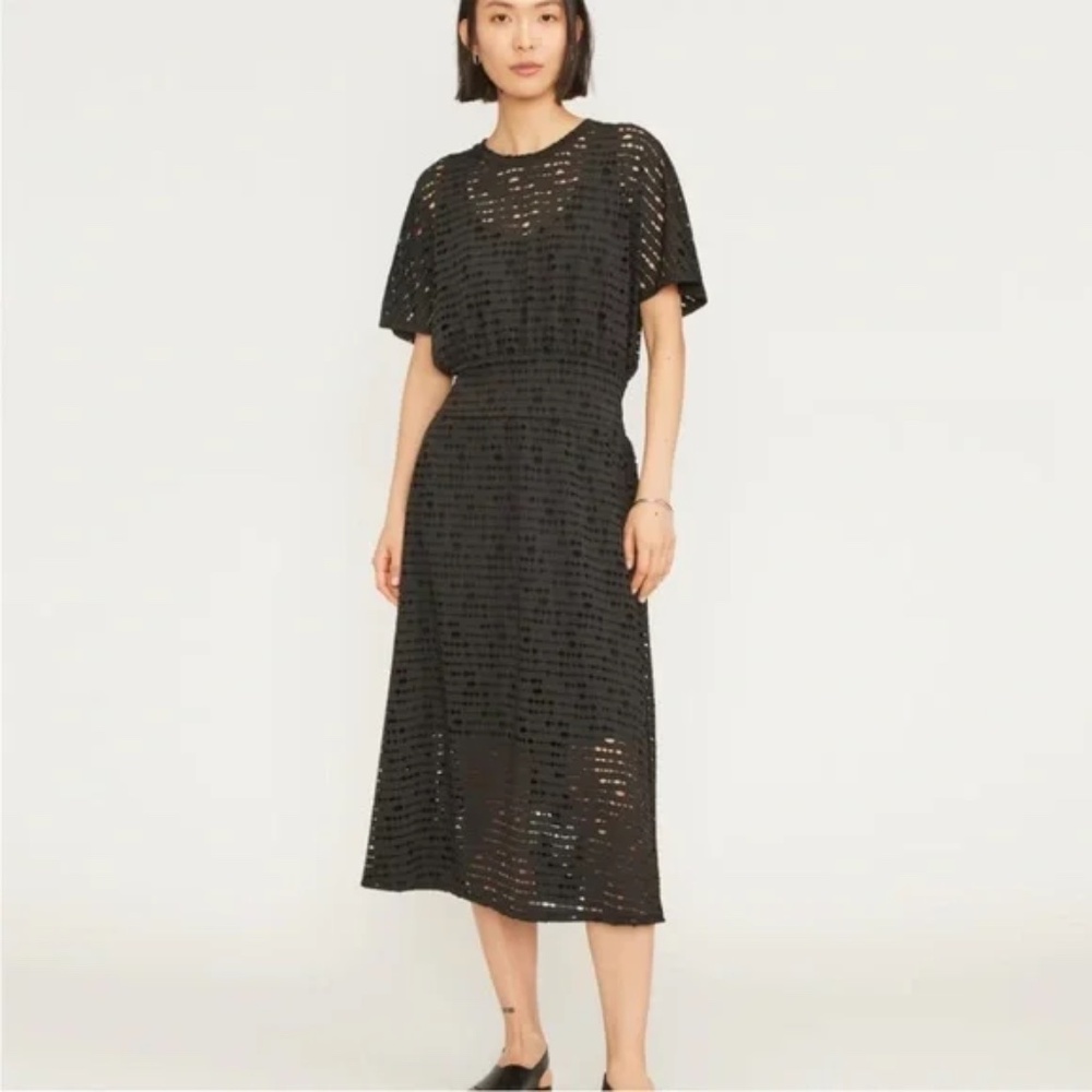 Everlane Black Eyelet Midi Dress